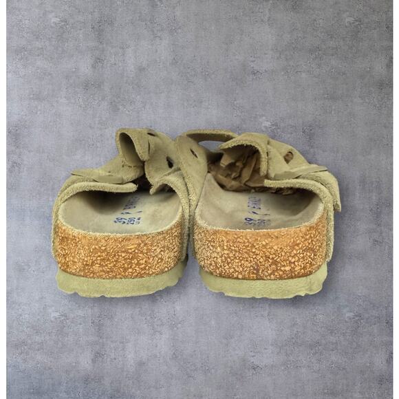 Birkenstock Boston Clog Suede Leather Faded Khaki Womens EU 39 US 8 - Picture 5 of 6